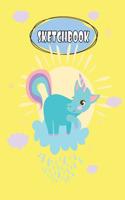 Sketchbook: Unicorn On The Yellow Cover and Blank Pages, Extra large (8.5 x 11) inches, 110 pages, White paper, Sketch, Draw and Paint(2 Unicorn Notebook)
