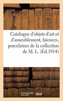 Catalogue d'Objets d'Art Et d'Ameublement, Faïences, Porcelaines de Chine Et Européennes, Meubles
