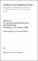 Akten Des IV. Internationalen Kongresses Fur Hethitologie Wurzburg, 4.-8. Oktober 1999