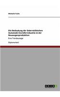 Die Bedeutung der österreichischen Automobil-Zulieferindustrie in der Neuwagenproduktion