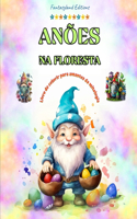 Anões na floresta Livro de colorir para amantes da mitologia Cenas de fantasia para adolescentes e adultos