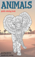 Adult Coloring Book Animals - Amazing Patterns Mandala and Relaxing