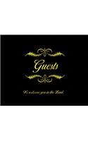 Small Bonded Leather All Occasion Guest Book - Black