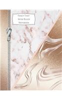 Fancy That Wide Ruled Notebook: Pink & Gold Marble Composition Writing Notebook