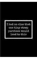 Gift Notebook for Philatelists, Blank Lined Journal Tiny Stamp Purchase