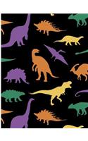 Dinosaur Patterns: Prehistoric Animals Wide Ruled Composition Book