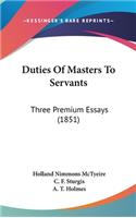 Duties Of Masters To Servants