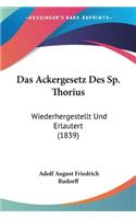 Ackergesetz Des Sp. Thorius