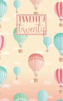 2020: A5 Diary Week on 2 Pages to View WO2P Journal - Horizontal Weekly Planner - Pastel Hot Air Balloons at Sunset