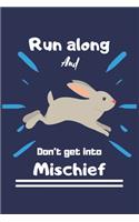 Run along, and don't get into mischief: Cute Bunny Lined Journal, Cute bunny notebook, rabbit gift for a bunny mom, Bunnies Lovers Gift Idea, Rabbit Lined Notebook to write in-120 Pages(6"