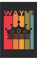 Wayne: Vintage Custom Personalized Lined Name Notebook, Diary, Journal - Retro Birthday, Christmas Gifts for Son, Nephew, Brother, Dad, Father: Medium Coll