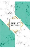 Bullet Journal: Marble + Gold Bullet Journal - 120-Page 1/4 Inch Dot Grid Notebook - 6 X 9 Marble & Gold Perfect Bound Softcover
