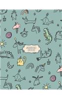 Sketchbook: Everything is unicorn on grren cover (8.5 x 11) inches 110 pages, Blank Unlined Paper for Sketching, Drawing, Whiting, Journaling & Doodling(3 Everything Is Unicorn on Grren Sketchbook)