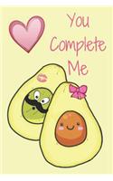 You Complete Me: Avocado Forever Friends Writing Dot Grid Journal