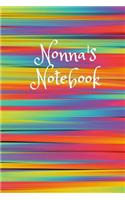 Nonna's Notebook: Cute Colorful 6x9 110 Pages Blank Narrow Lined Soft Cover Notebook Planner Composition Book