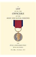 1815 List of All the Officers of the Army and Royal Marines on Full and Half-pay with an Index: (English)