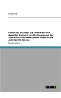 Einheit der Muslime? Die Einheitsidee von Ayatollah Khomeini vor dem Hintergrund der Sunna-Shia-Differenzen und die Folgen für die Außenpolitik des Iran