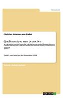 Quellenanalyse zum deutschen Außenhandel und Außenhandelsüberschuss 2007