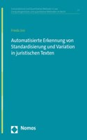 Automatisierte Erkennung Von Standardisierung Und Variation in Juristischen Texten