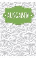 Ausgaben: Haushaltsbuch zum Ausfüllen mit praktischer monatlicher Bilanz - Motiv: Abstrakte Muscheln