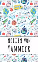 Notizen von Yannick: Liniertes Notizbuch für deinen personalisierten Vornamen