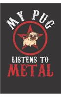 Pug Heavy Metal Notebook Journal: Pug Heavy Metal Notebook Journal Gift College Ruled 6 x 9 120 Pages