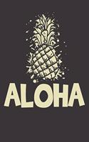 Notebook: Pineapple Aloha Beach Summer Surfer Dot Grid Dotted 6x9 120 Pages
