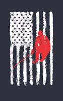 Fourth of July Gift for Hockey Player - American Flag Hockey Notebook - USA Flag Hockey Journal