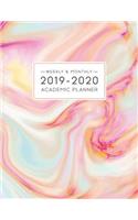 2019-2020 Academic Planner: Weekly and Monthly Dated Academic Planner Organizer with Inspirational Quotes, Large (July 2019 - June 2020) - Colorful Pink Swirl Marble