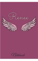 Renee Notebook: A beautiful personalized angel wings soft cover notebook with 100 lined pages in 6x9 inch format. Personal Diary Personalized Journal Customized Jou