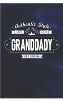 Authentic Style Super Quality Granddady 100% Original: Family life grandpa dad men father's day gift love marriage friendship parenting wedding divorce Memory dating Journal Blank Lined Note Book