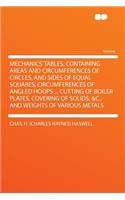Mechanics' Tables, Containing Areas and Circumferences of Circles, and Sides of Equal Squares; Circumferences of Angled Hoops ... Cutting of Boiler Plates, Covering of Solids, &C., and Weights of Various Metals