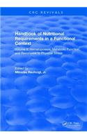 Handbook of Nutritional Requirements in a Functional Context