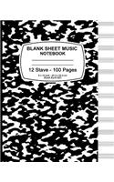 Blank Sheet Music Notebook - (Black Marble)