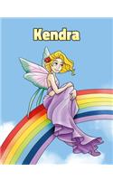Kendra: Personalized Composition Notebook - Wide Ruled (Lined) Journal. Rainbow Fairy Cartoon Cover. For Grade Students, Elementary, Primary, Middle School,