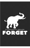 Elephants never forget: 6x9 Elephants - lined - ruled paper - notebook - notes