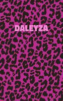 Daleyza: Personalized Pink Leopard Print Notebook (Animal Skin Pattern). College Ruled (Lined) Journal for Notes, Diary, Journaling. Wild Cat Theme Design wi