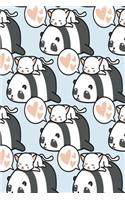 Notizbuch Katze auf Panda mit Herzchen