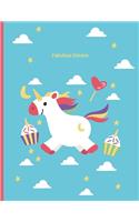 Cute Unicorn #13, Unicorn Sketch Book for Kids, Notebook for Girls