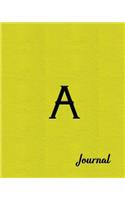 A Journal: Beautiful Yellow Writing Journal Designed to Resemble Leather and Embossing in 8x10 Softcover Paperback Notebook