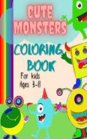 Cute Monsters Coloring Book For Kids Ages 3-8