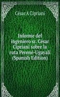 Informe del ingeniero sr. Cesar Cipriani sobre la ruta Perene-Ugayali (Spanish Edition)