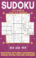 Sudoku Für Kinder Von 4-8 Jahren 4x4 6x6 9x9 Einfaches, Mittleres, Schwieriges Sudoku-Rätsel Und Ihre Lösungen