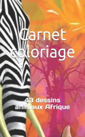 Carnet coloriage: 43 dessins animaux Afrique