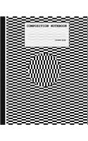 Composition Notebook: Optical Illusion Lines College Ruled Blank Lined Notebook for School (7.5 x 9.25 in)