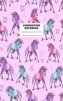 Composition Notebook: Unicorn Journal for Girls, Teen and Women Cute Matte Cover Design with Blank Lined Interior College Ruled (Great as Party Favors, Gifts, Diary, Jour
