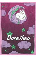 Dorethea: personalized notebook sleeping bunny on the moon with stars softcover 120 pages blank useful as notebook, dream diary, scrapbook, journal or gift id