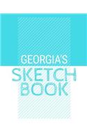 Georgia's Sketchbook: Personalized blue sketchbook with name: 120 Pages