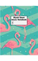 Blank Sheet Music Notebook: Easy Blank Staff Manuscript Book Large 8.5 X 11 Inches Musician Paper Wide 12 Staves Per Page for Piano, Flute, Violin, Guitar, Trumpet, Drums, Cell