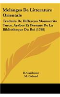 Melanges De Litterature Orientale